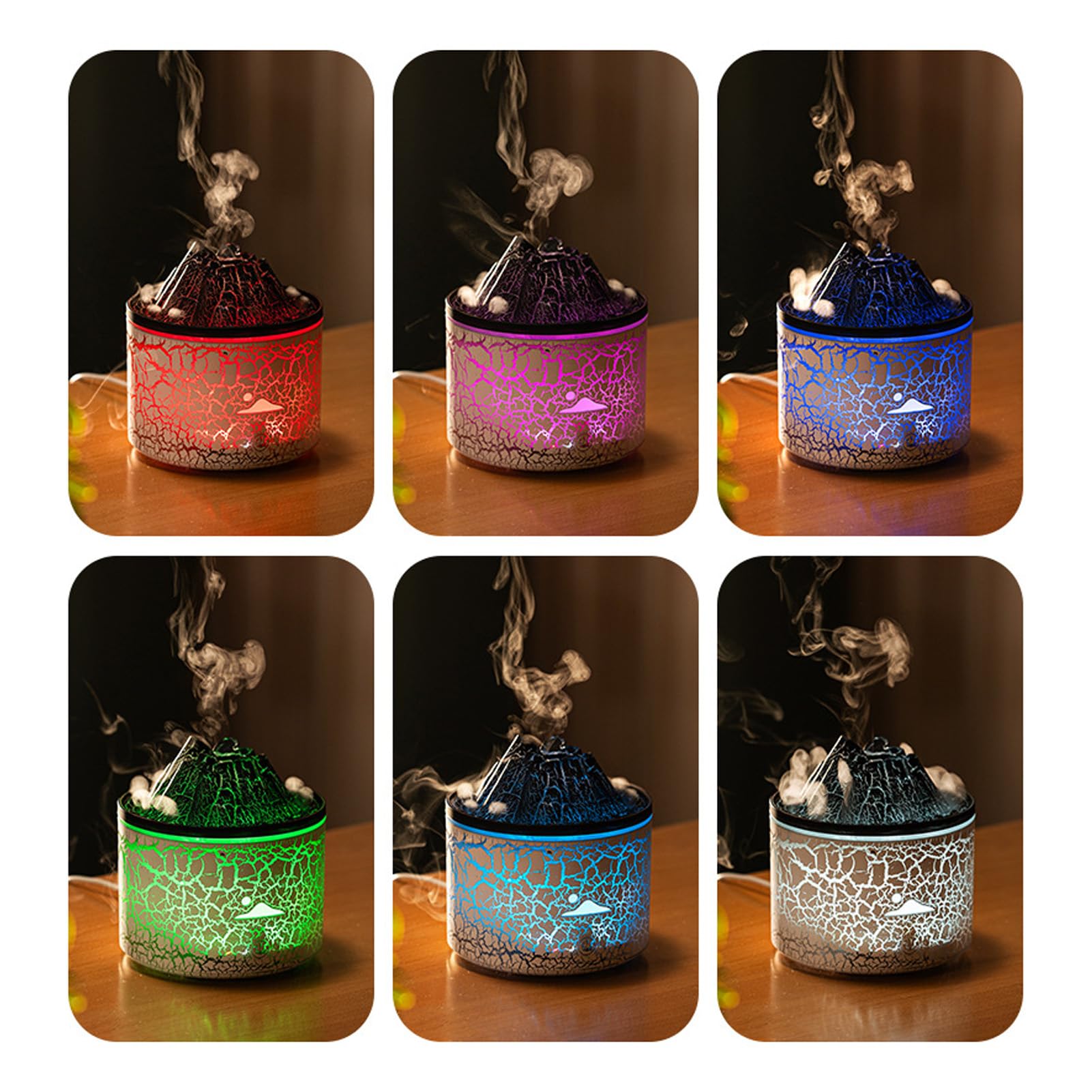 Diffuseur Volcanique D'huiles Essentielles, Diffuseur Humidificateur Volcanique, 5 V 180 ML, Arrêt Automatique Relaxant, Humidificateur Chaud D'aromathérapie, Diffuseurs de (White)