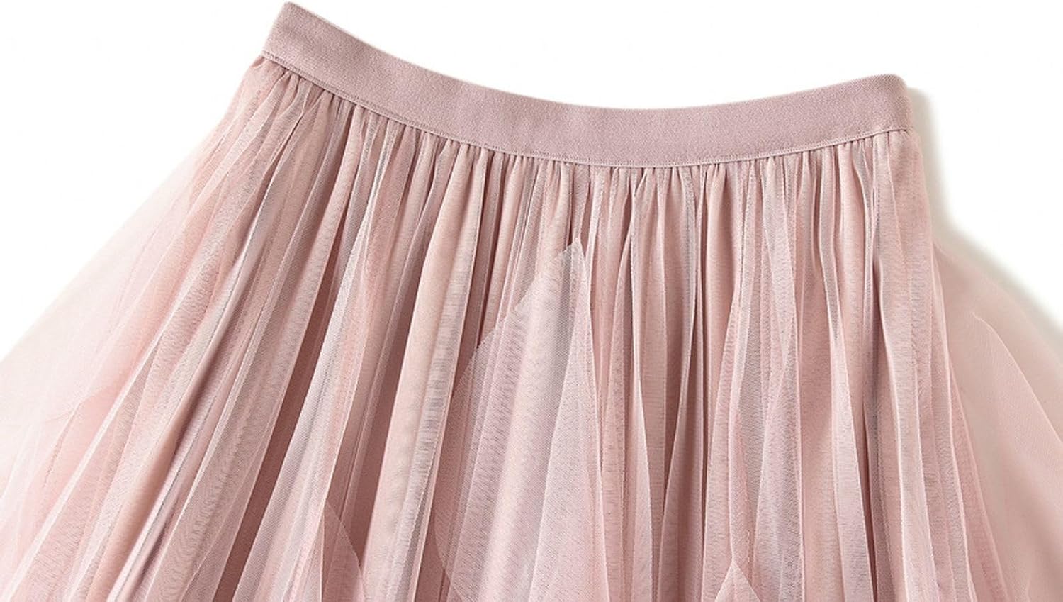 Women's Tulle Skirt Formal Asymmetrical Ruffle Midi Skirts Elastic High Waist Fairy Skirt 2025 Fashion A-line Skirts
