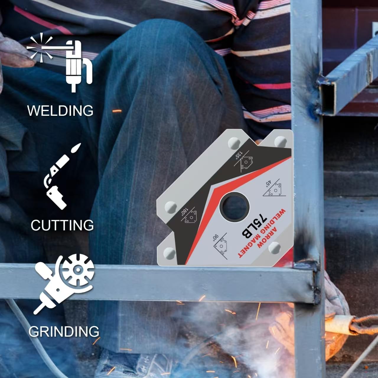 GUTIMORE Welding Magnets 25LB&55LB&75LB 6Pcs Welding Magnet Set, Magnetic Welding Holder, Holding Power Welding Accessories thumbnail