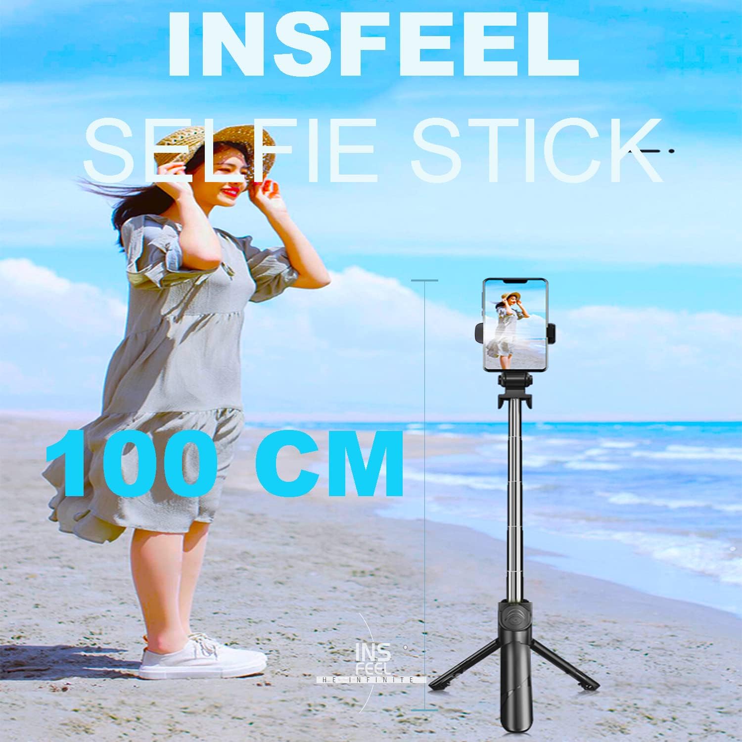 Selfie Stick Tripod with Remote, Mini Portable Bluetooth Travel Cell Phone Tripod Stand Compatible for iPhone 13/13 Pro/12/11/11 Pro/XS Max/XS/XR/X/8/7, Galaxy, Google Smartphone (2024 Version)