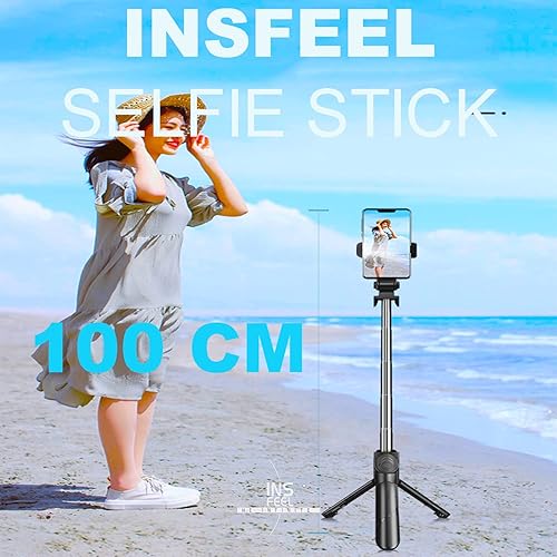 Miniatura 7 de Trípode para selfie stick con control remoto, soporte portátil Bluetooth para teléfono celular de viaje compatible con iPhone 14131211 ProXS