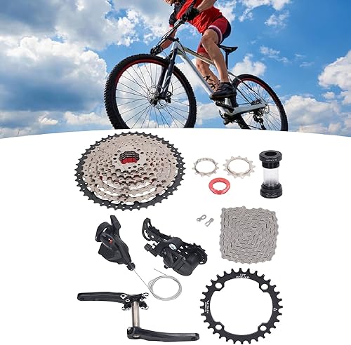 Miniatura 3 de Conjunto de 9 velocidades, kit de carcasa de cambio múltiple ancho de 11 a 40T para palanca de cambios, palanca de cambios, juego de cadena de