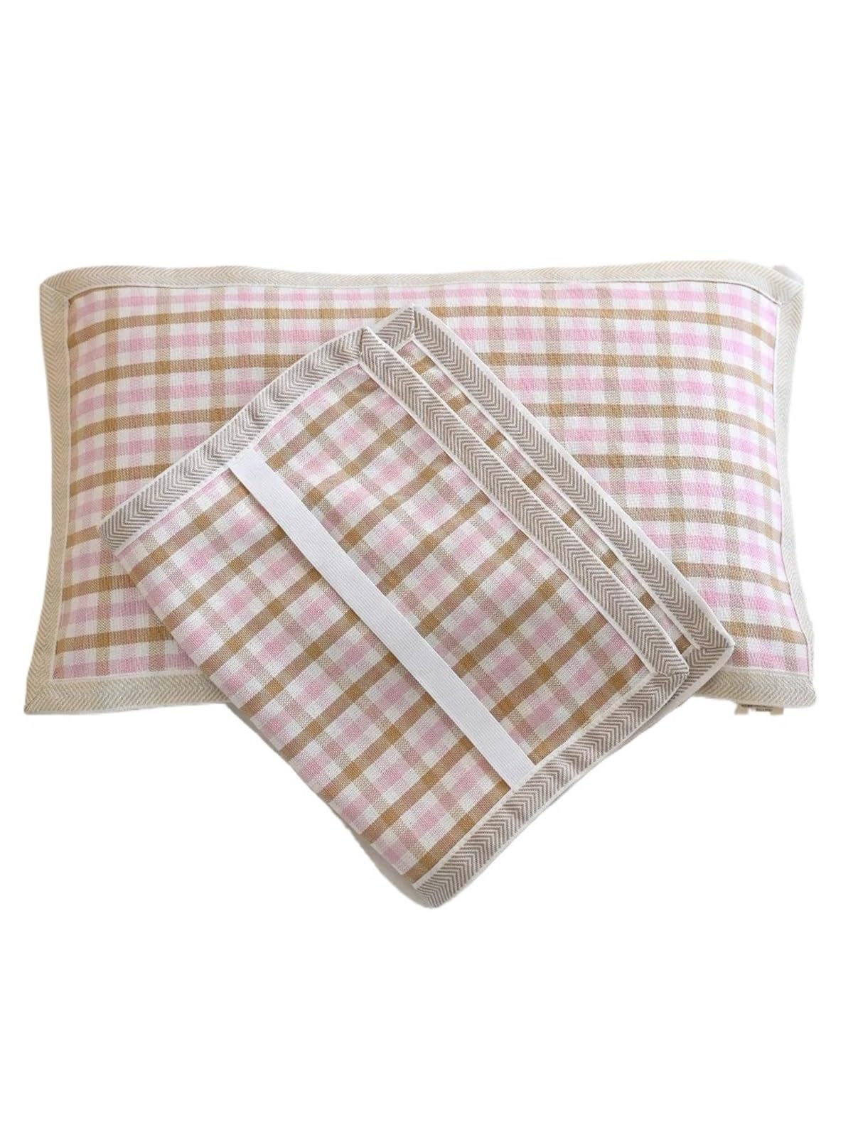Silk pillowcase Silk Pillow Cover Summer Flax Cooling Pillowcase Infant Adult Ice Comfortable Breathable Fabric(Pink)