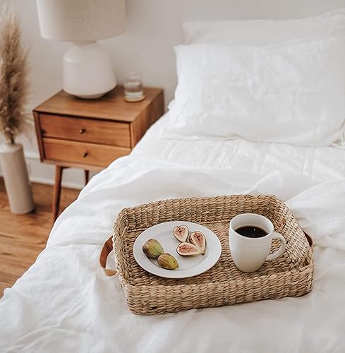 Miniatura 5 de Baloo Funda de edredón de lino natural, funda extraíble para mantas con peso, suave, de primera calidad, transpirable, 80 x 87 pulgadas, color blanco