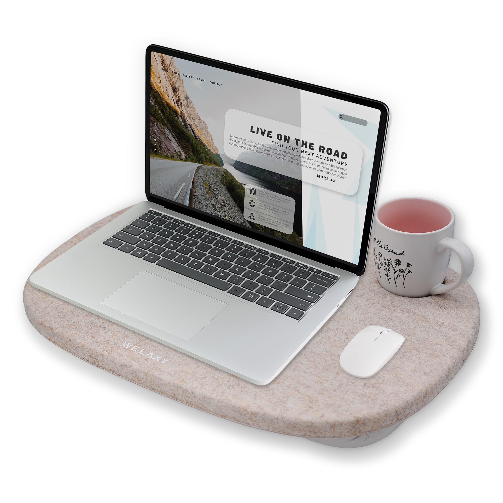 Welaxy Laptop Lap Desk Portable Large Workspace LapDesk for Bed Home Office fits up to 17 Inch Laptop MacBook Chromebook Tablet Lightweight Tray Table