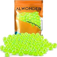 Alwonder 100-Pack Fishing Beads Holographic Beads for Fishing Rigs Lures Salmon Trout Steelhead Fish Bead Saltwater Freshwater - Assorted Size 6mm, 8mm, 10mm
