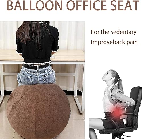 Miniatura 2 de Cubierta de bola sentada, adaptador de clavija de tapón de aire, 25.6 pulgadas y 29.5 in, bola de parto, cubierta de bola de ejercicio para bola de