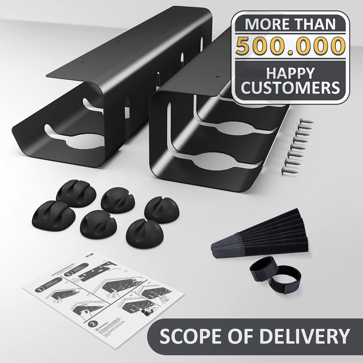 Buy Under Desk Cable Management Tray, 2 Pack UltraSturdy Under Desk