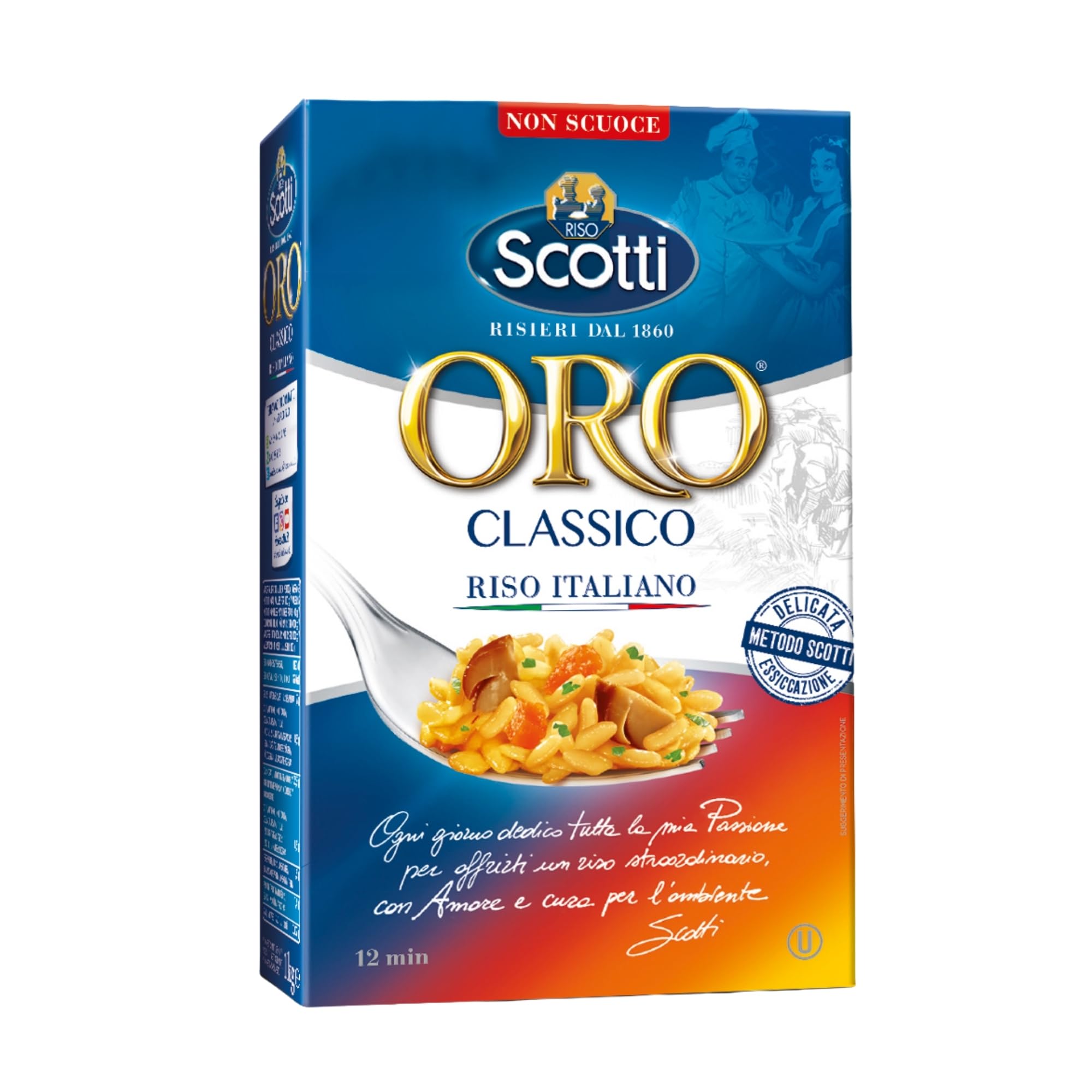 Riso Scotti - Riso Oro Classico - Parboiled Riso per Risotto e Insalate - 1 kg
