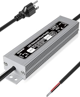 SUNVIE 60W LED Driver 12V DC Waterproof IP67 LED Power Supply, 120V to 12V Transformer Constant Voltage Power Supply 12 Volt LED Driver for Strip Lights Indoor/Outdoor Light & 12V DC Device