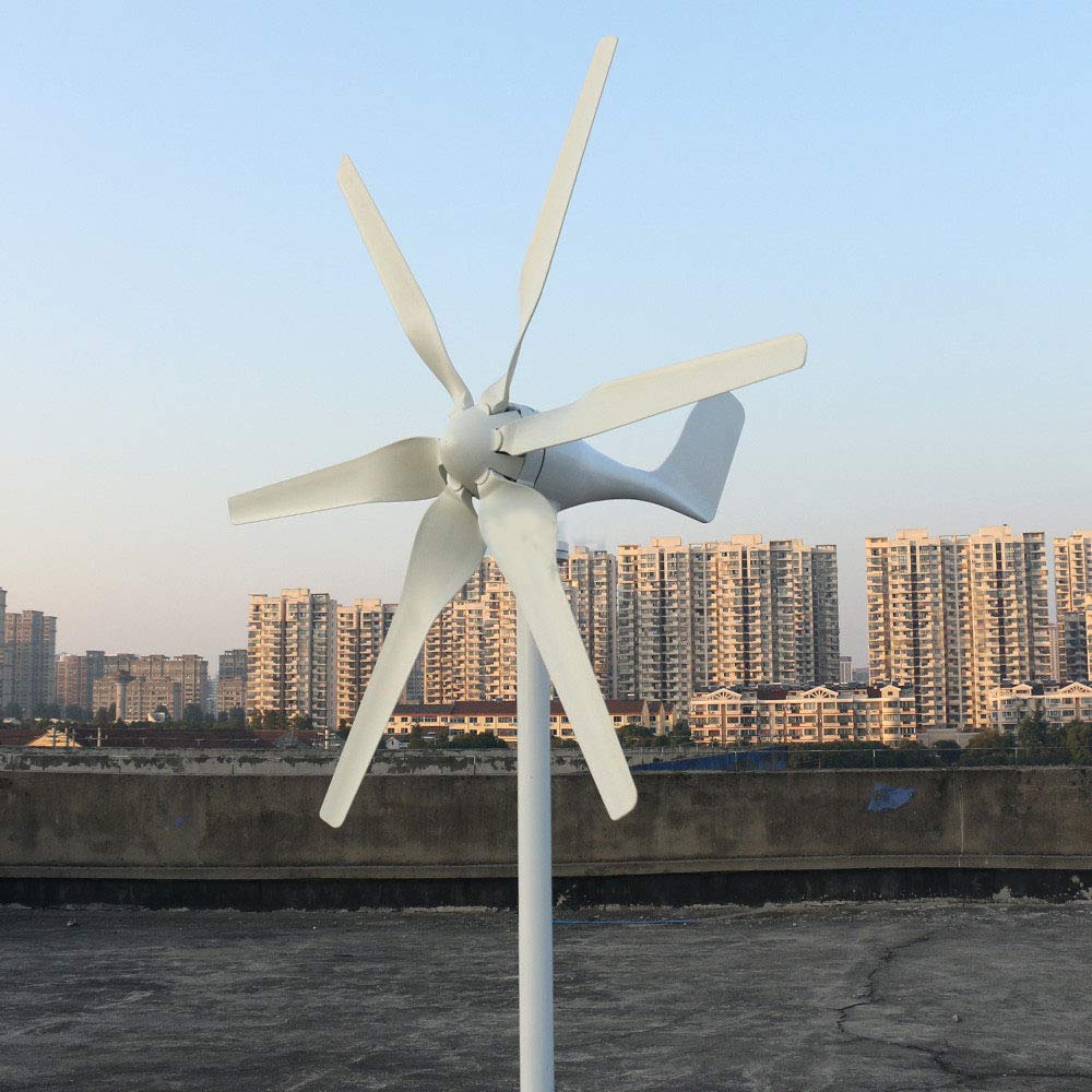 Generador De Turbina Eólica Portátil De 800 W, Arranque A Baja Velocidad Del Viento, 6 Aspas, 12 V, 24 V, 48 V con Controlador Mppt, para Alumbrado Público Doméstico Y Embarcaciones (48 V co