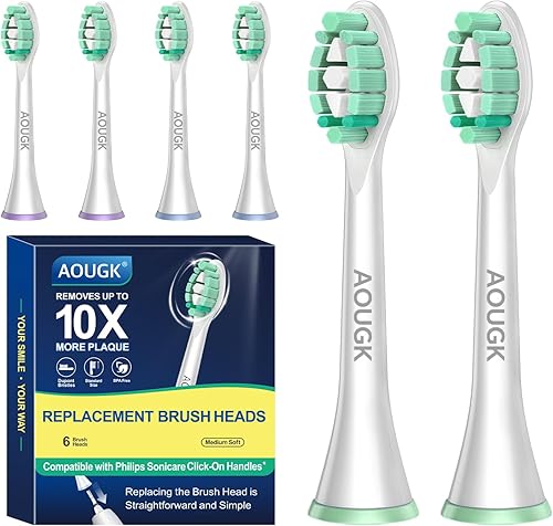 Cabezales de cepillo de repuesto compatibles con Philips Sonicare Electric - Manijas de cepillo de dientes de clic para limpieza eficaz y
