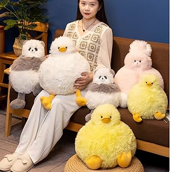 Amazon.co.jp: 鴨縫いぐるみ アヒル ぬいぐるみ ダック シャギー