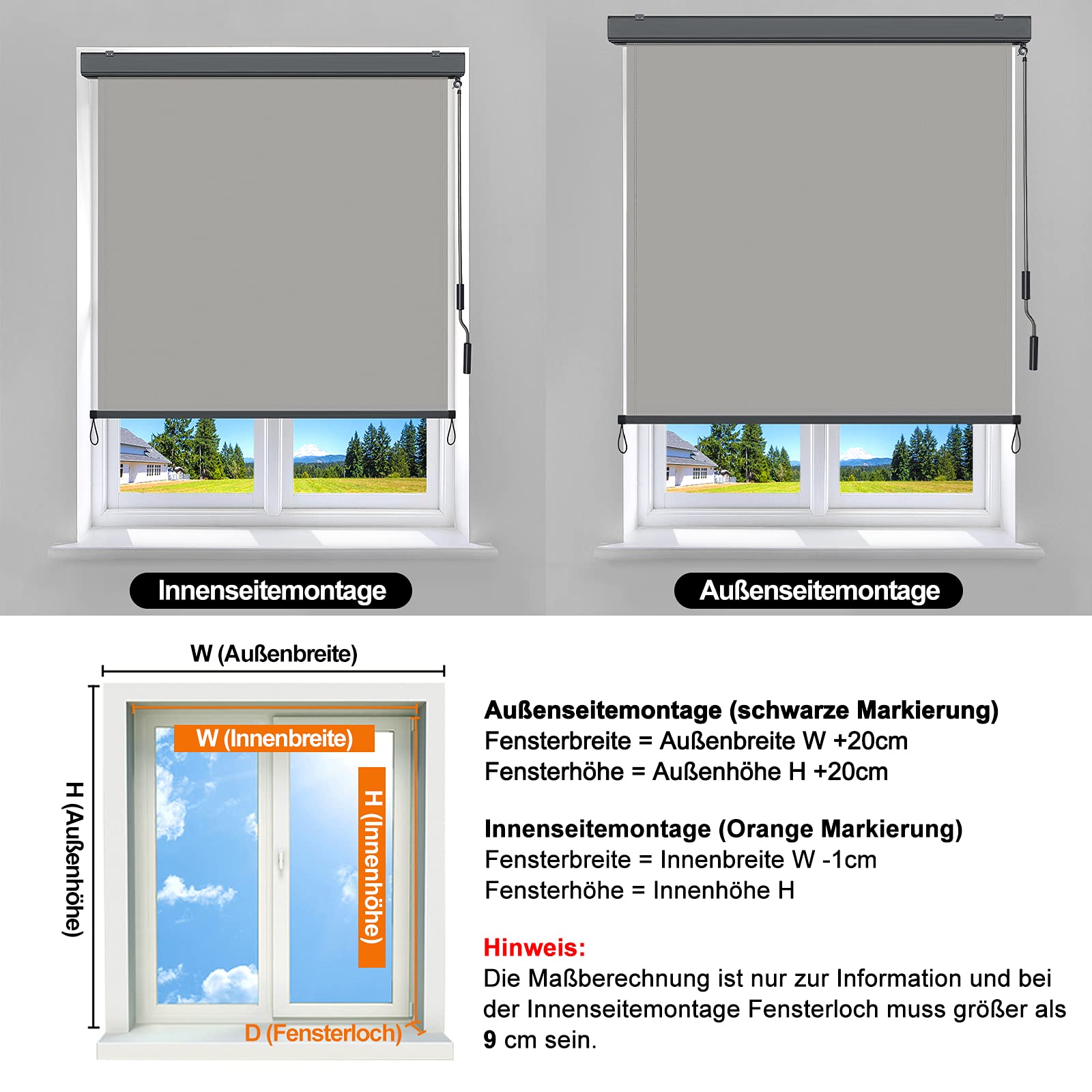 Aufun Toldo vertical de aluminio, 1,8 x 2,5 m, estor exterior con mecanismo de manivela para terraza, balcón, resistente a los rayos UV, protección solar, protección contra el viento y protección