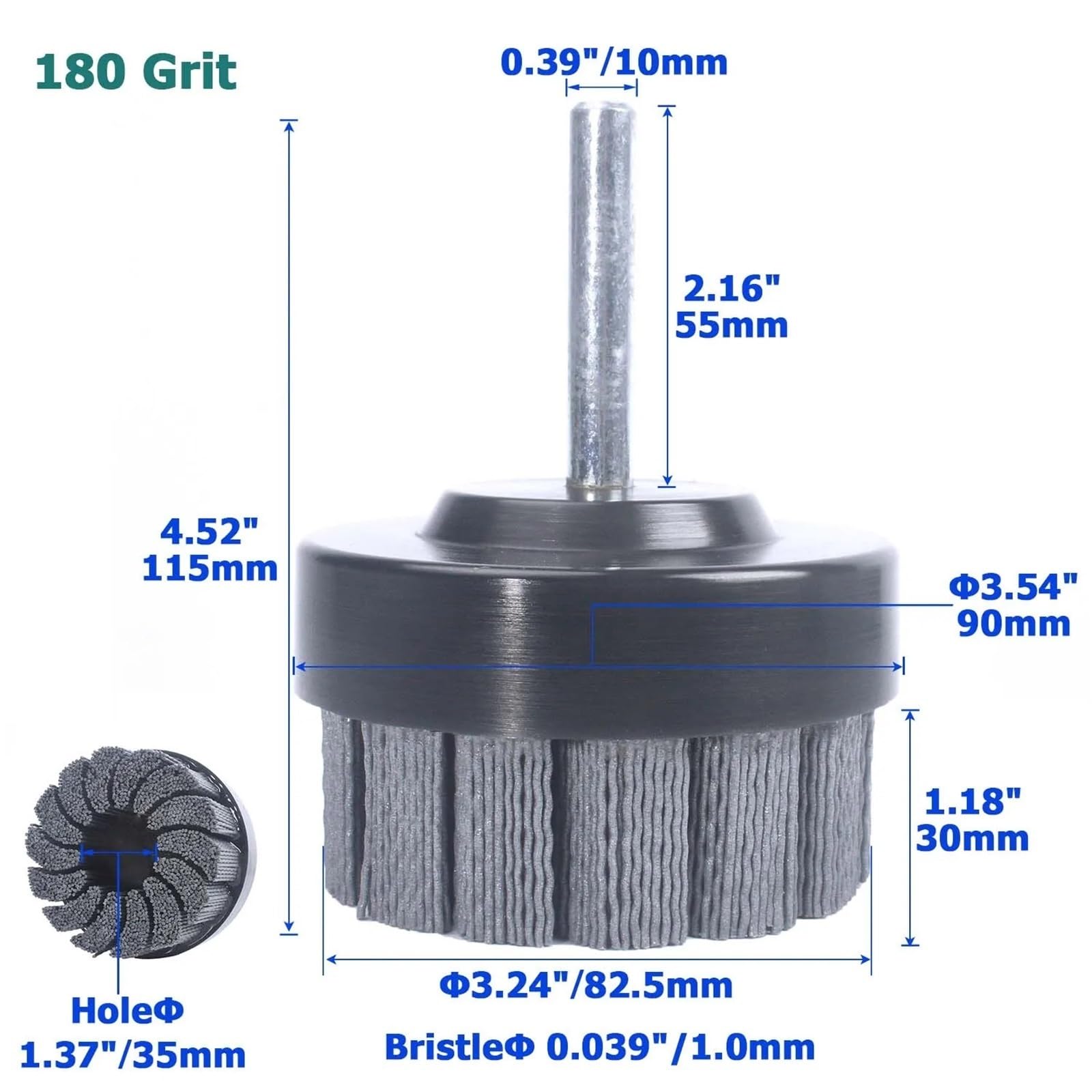 Szczotki ścierne z nylonu tarczowego Węglik krzemu Wykańczanie powierzchni Gratowanie Usuwanie rdzy Szczotka do czyszczenia Mocna frezarka CNC(Grit180 Dia90mm)