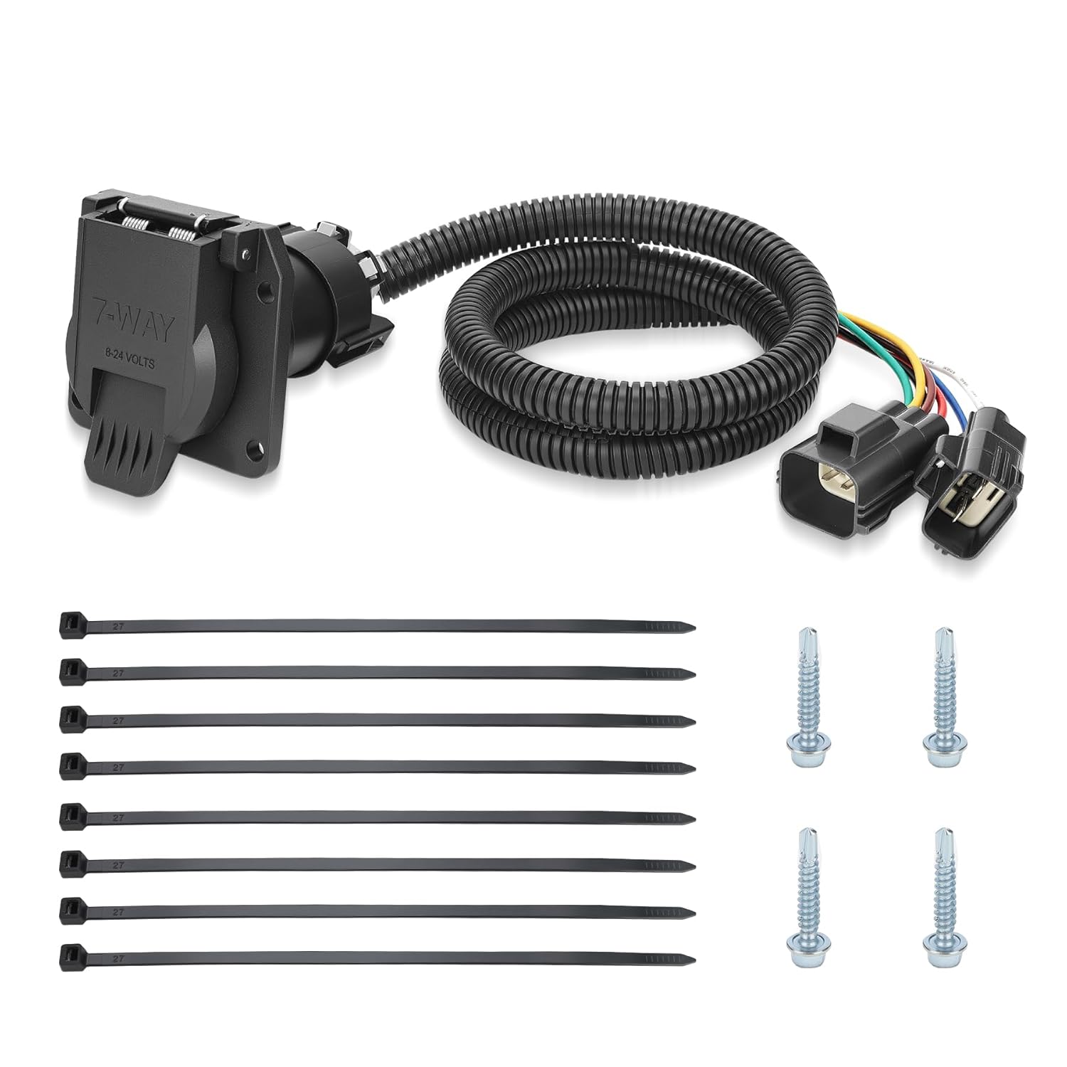 56443 7 Pin RV Blade Trailer Wiring Harness Compatible with 2020-2024 Ford F-250 F-350 F-450 F-550 F-650 Super Duty Towing Wire Accessories Replace# 56443