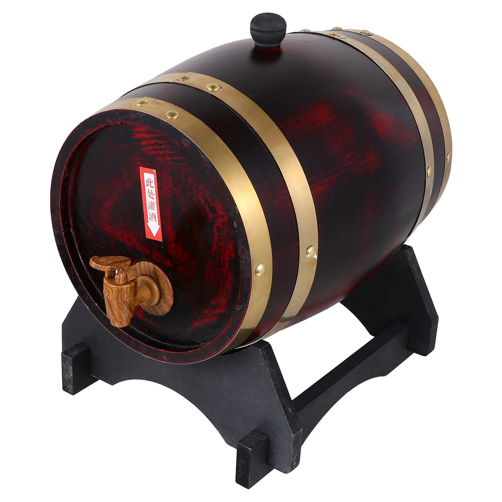 Hemobllo Barril de Vino de Madera de 5 Litros Grifo Marrón