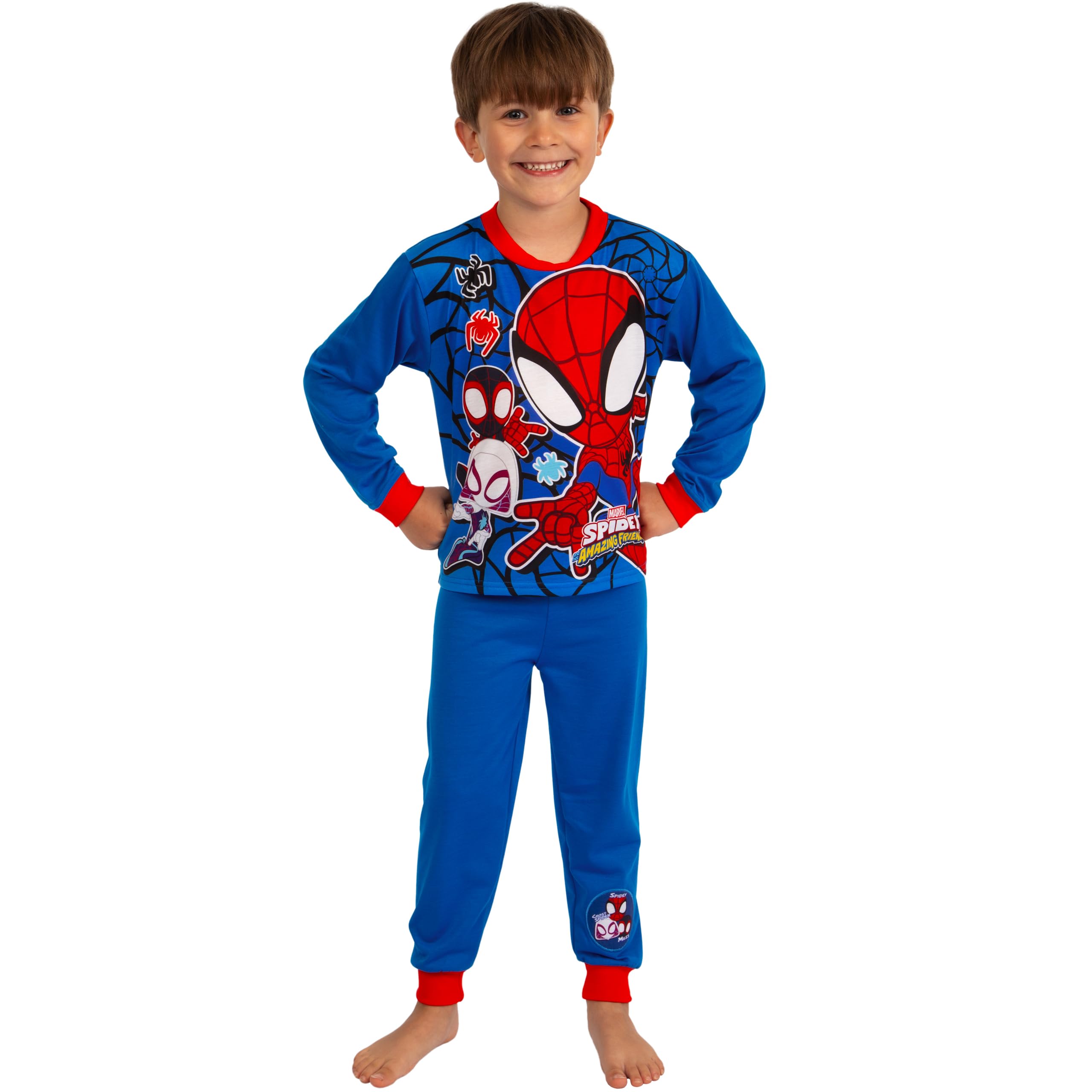 Marvel Pyjama Spiderman pour Enfants | Pyjamas pour Enfants | Vêtements de Nuit d'hiver pour garçons | Ensemble de Nuit pour garçons | 2 à 8 Ans