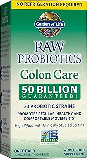 Garden of Life Probiotics for Women and Men - Raw Probiotics Colon Care 50 Billion CFU and Enzymes, Shelf Stable Once Daily Acidophilus Probiotic for Regularity and Immune Health Support, 30 Capsules
