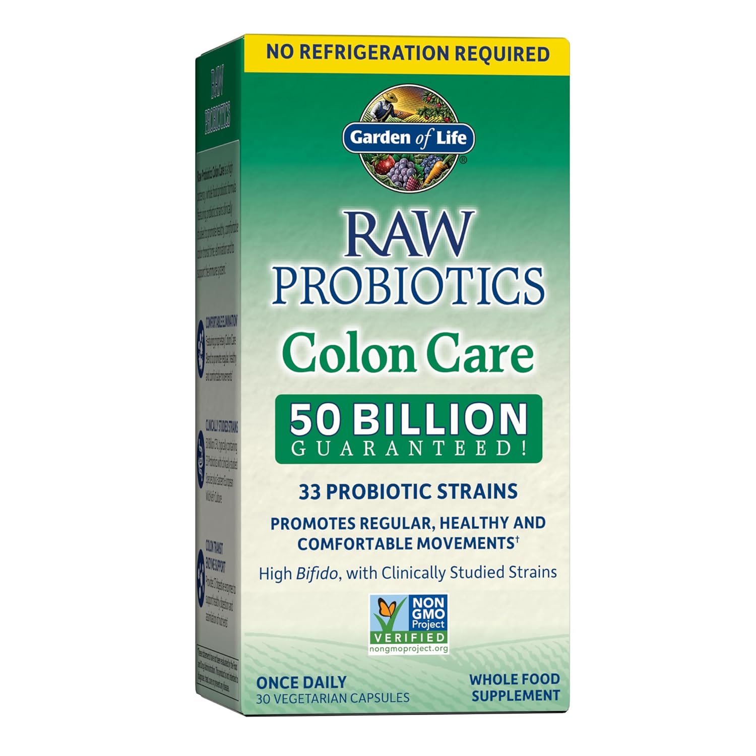 Garden of Life Probiotics for Women and Men - Raw Probiotics Colon Care 50 Billion CFU and Enzymes