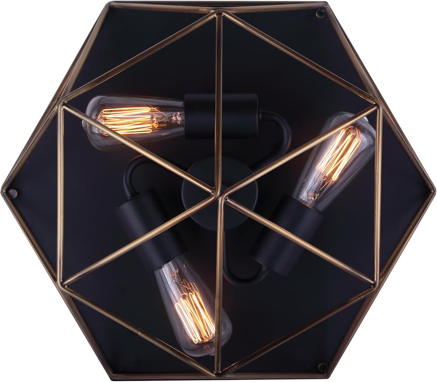 Canarm IFM676A15BKG Greer Flush Mount Light with Matte Black & Gold