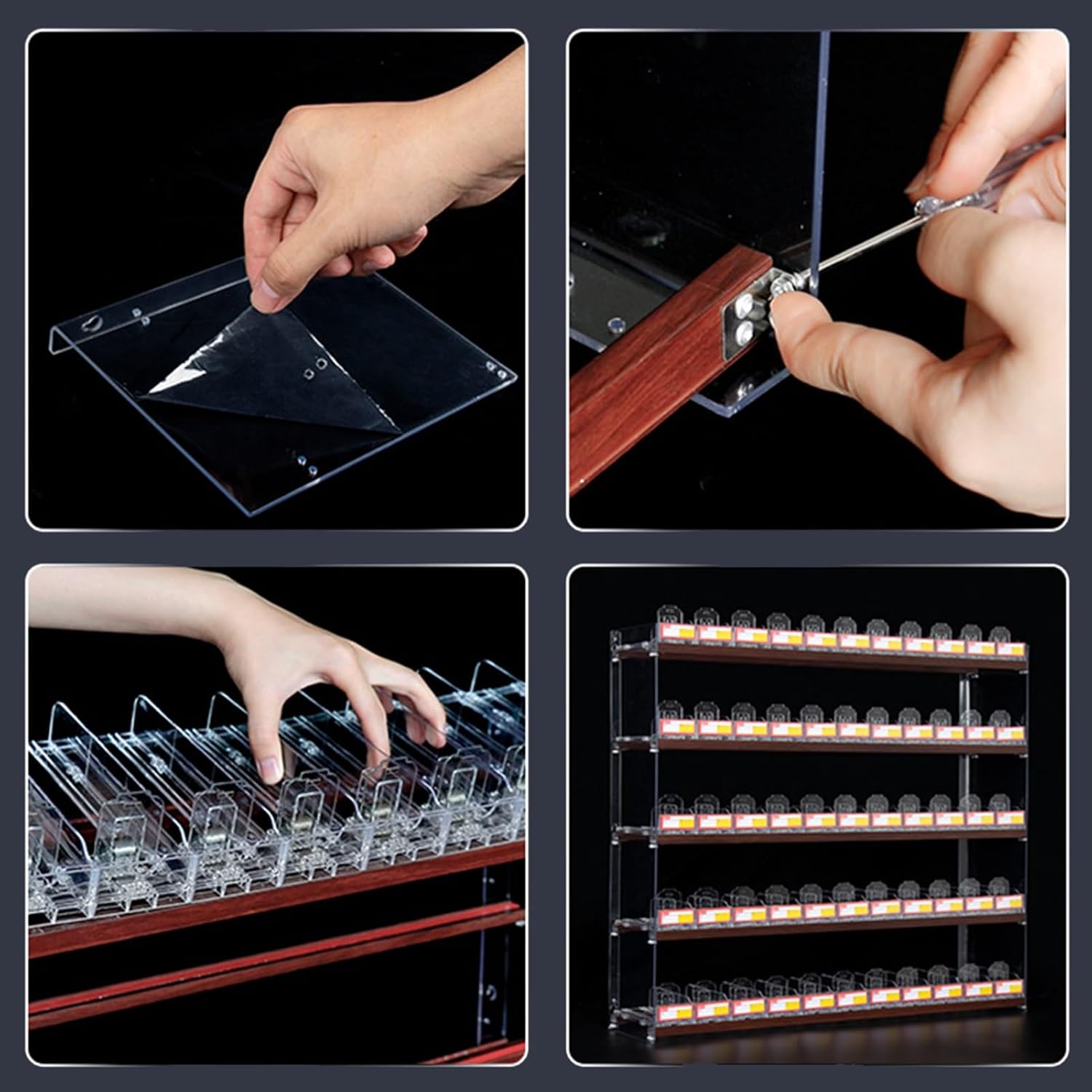 Store Display Shelves, Cigarette Showcases Rack, Automatic Cigarette Dispaly Holder Showcase, Acrylic Cigarette Retail Cabinet Organizer, Matchbook Cigar Cigarette Display Case ( Color : Clear , Size