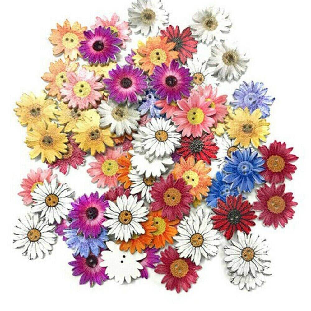 Amazon.com: 100PCS Wooden Buttons Sewing 2-Holes Scrapbooking Button ...