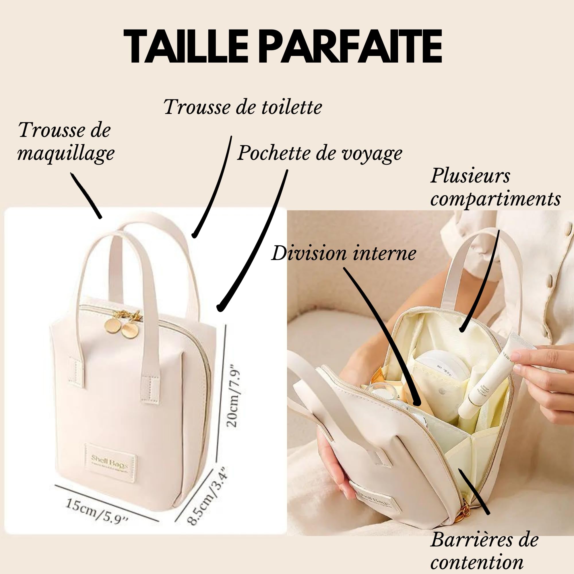 Parent Makeup Bag, cream, Suitcase - Image 2