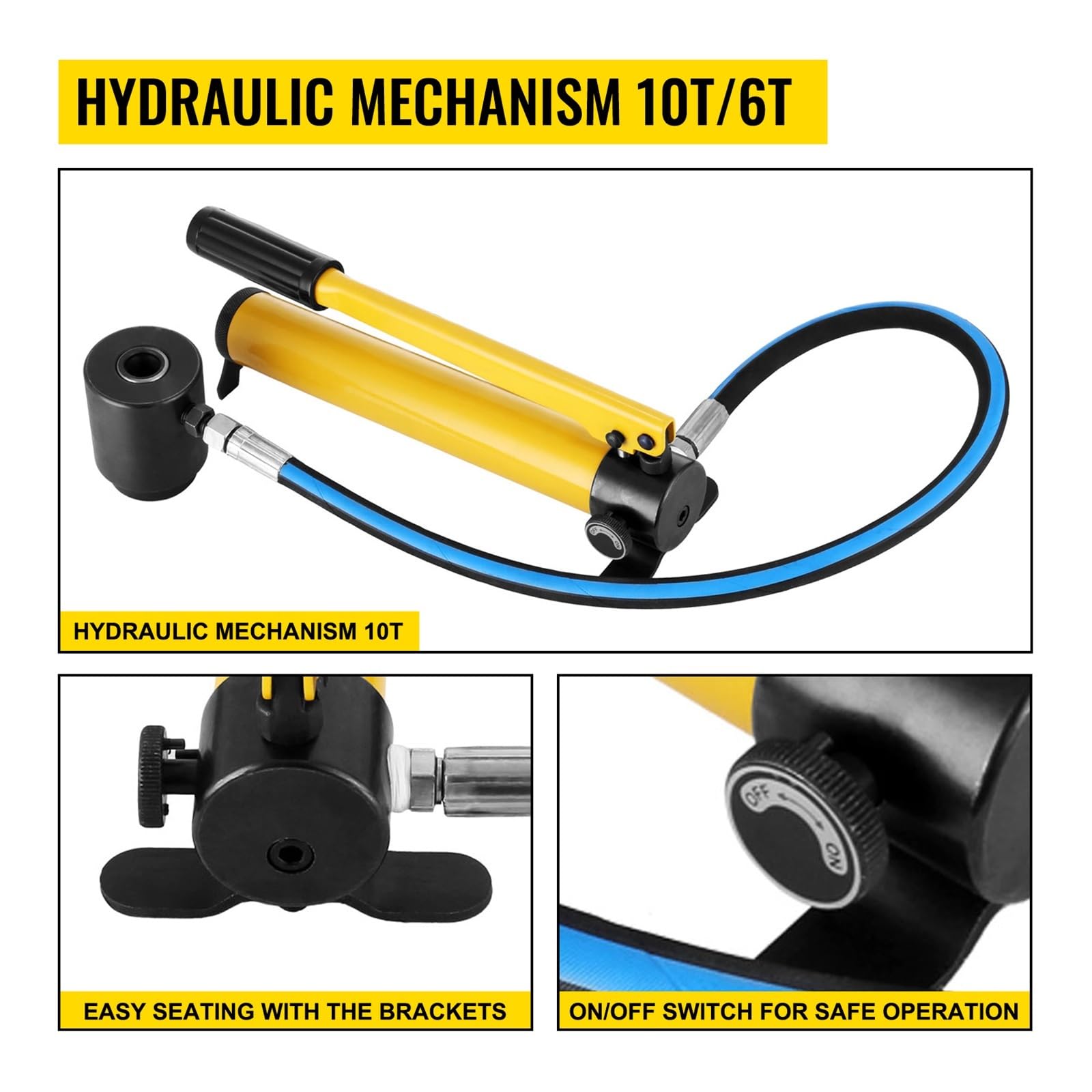 EDEDE 22-60mm Ulic Knockout Punch Driver Kit 6 Troqueles Hoja de Acero Abridor Herramienta de reparación Juego de cortadores 10Ton Manuel Hole Digger para Profesionales y Aficionados al Bricolaje