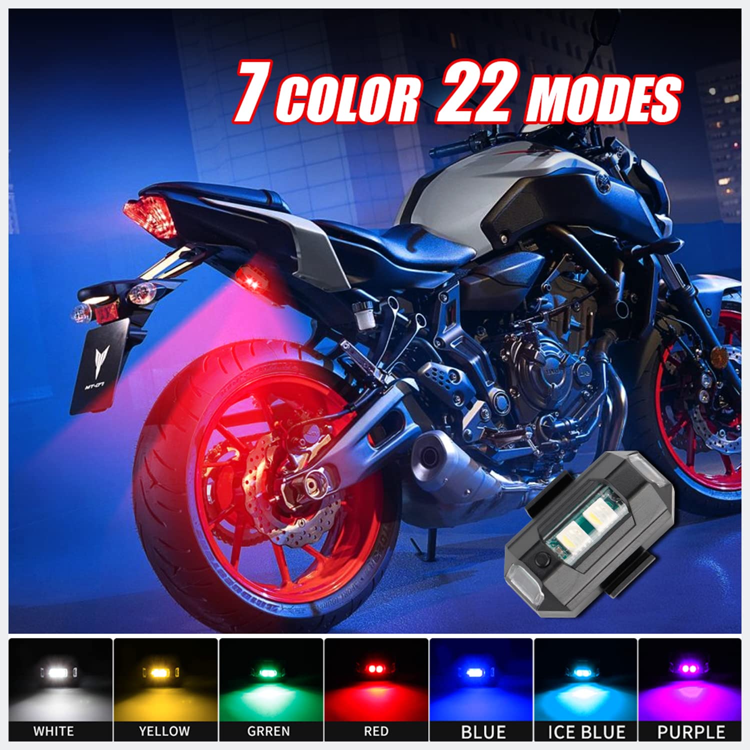 MOOZMOB Airplane Strobe Light for Bikes Cars Helmets Bicycles and Drones Light (Black, Pack of 4) 3