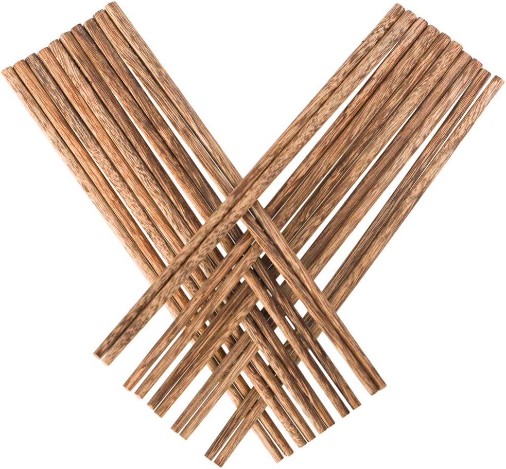 Chopsticks Reusable Naturally Unpainted 10 Pairs (Hardwood)