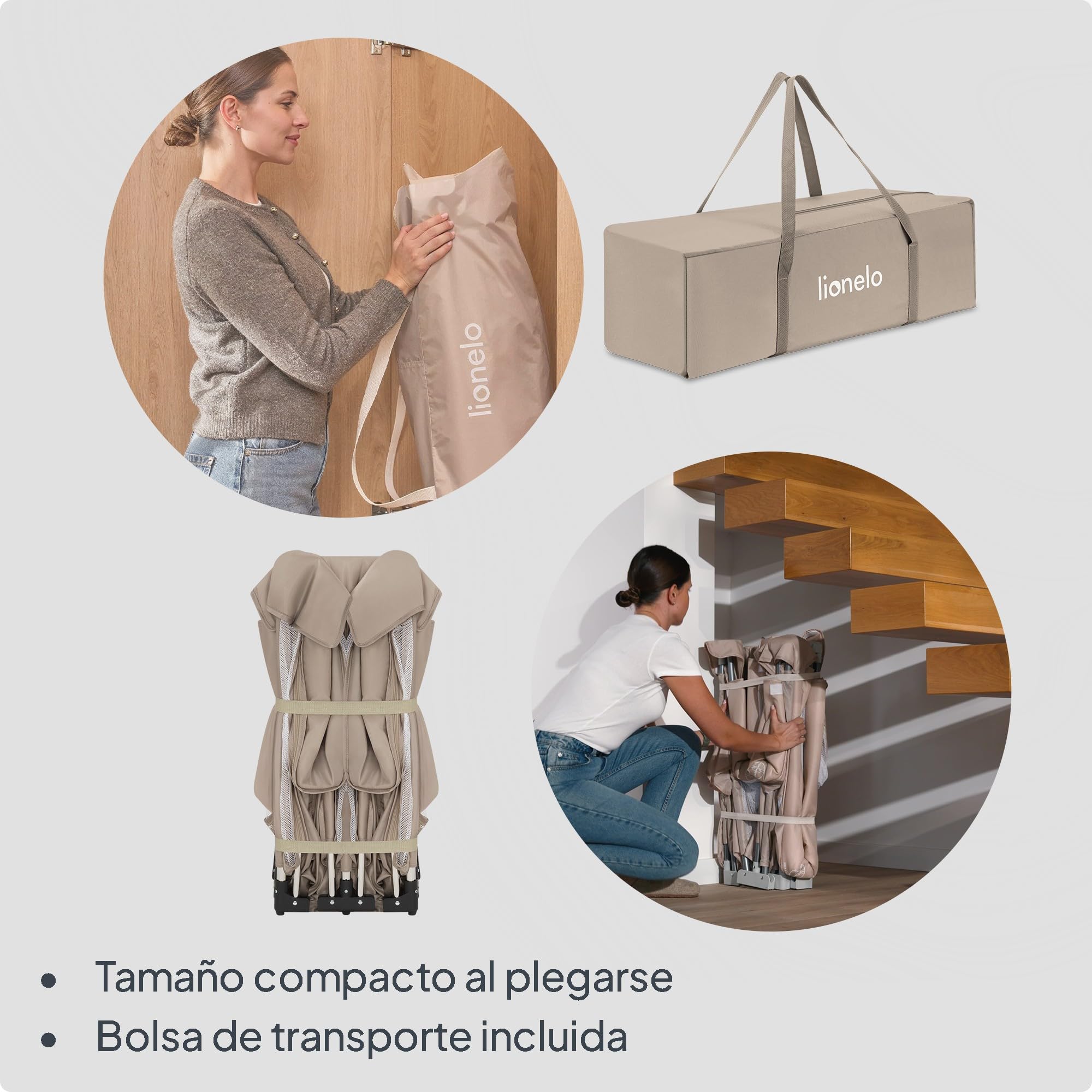 Lionelo Florence XL Easy Fold Parque Infantil Bebé Plegable, Corralito Bebé XL con Rejilla Transpirable, sin Montaje, 2 Entradas con Cremallera, Bordes Acolchados y Fácil de Limpiar, 180 x 200 cm — view 6
