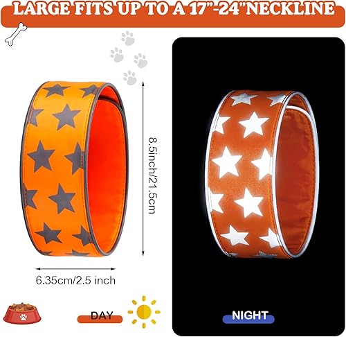 Vista 3 de Paterr 2 collares reflectantes para perro, ajustables de alta visibilidad, con cierre de liberación rápida, cómodos accesorios para pasear perros