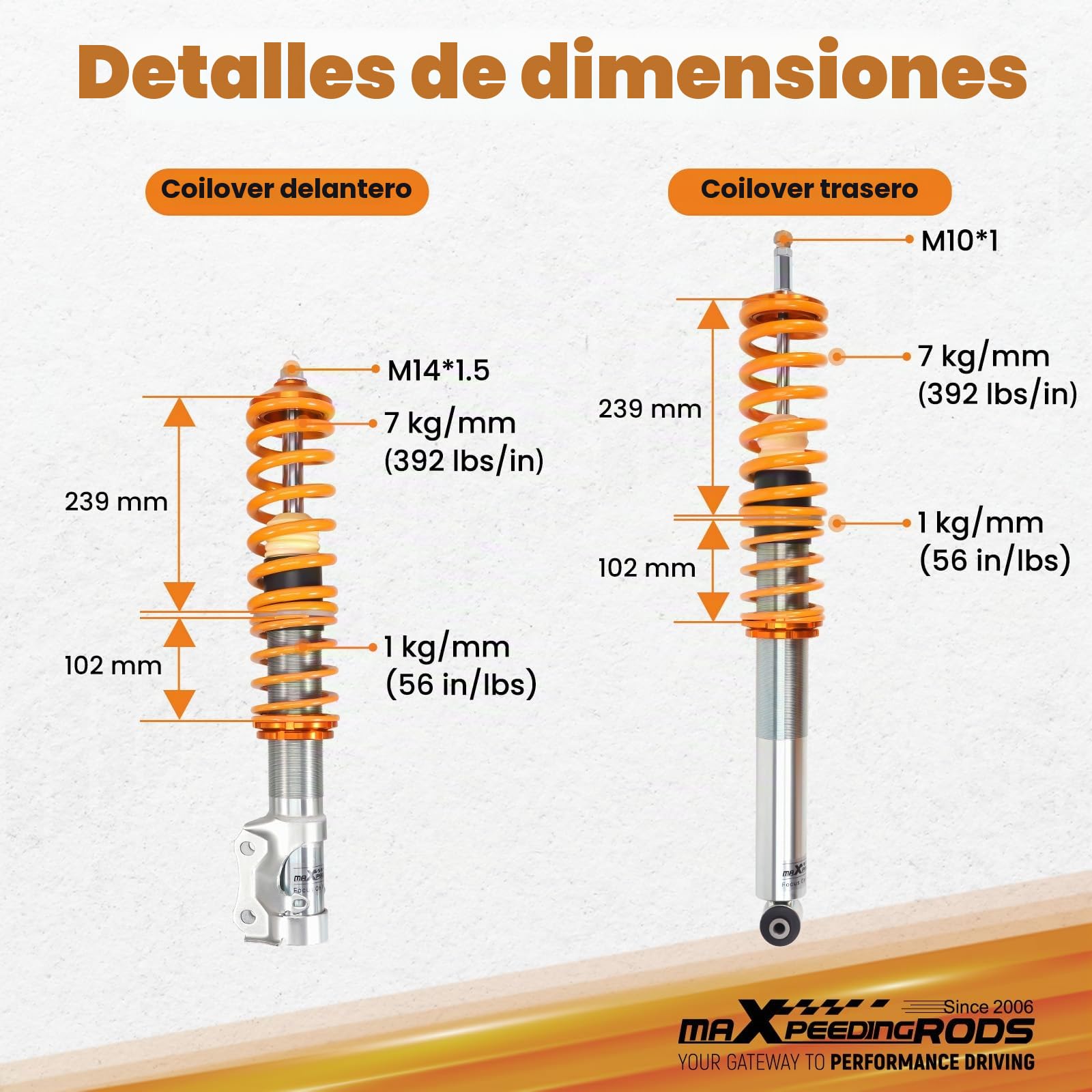 maXpeedingrods Coilovers Kit para Volkswagen VW Golf Mk2 Jetta MK2 Vento Corrado