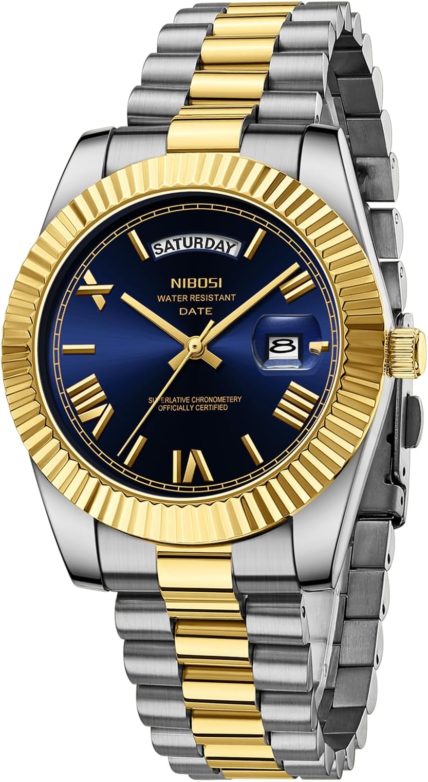 - Men Watches Analog Quartz Stainless Steel Rose Gold Silver Watches for Men Waterproof Business Classic Desiger Wrist Watch with Day Date
