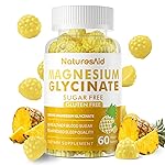 Magnesium Glycinate Gummies 1000mg - Sugar Free Magnesium Potassium Supplement with Vitamin D, B6, CoQ10 for Calm Mood & Sleep Support - 60 Pineapple Gummies -1 Pack