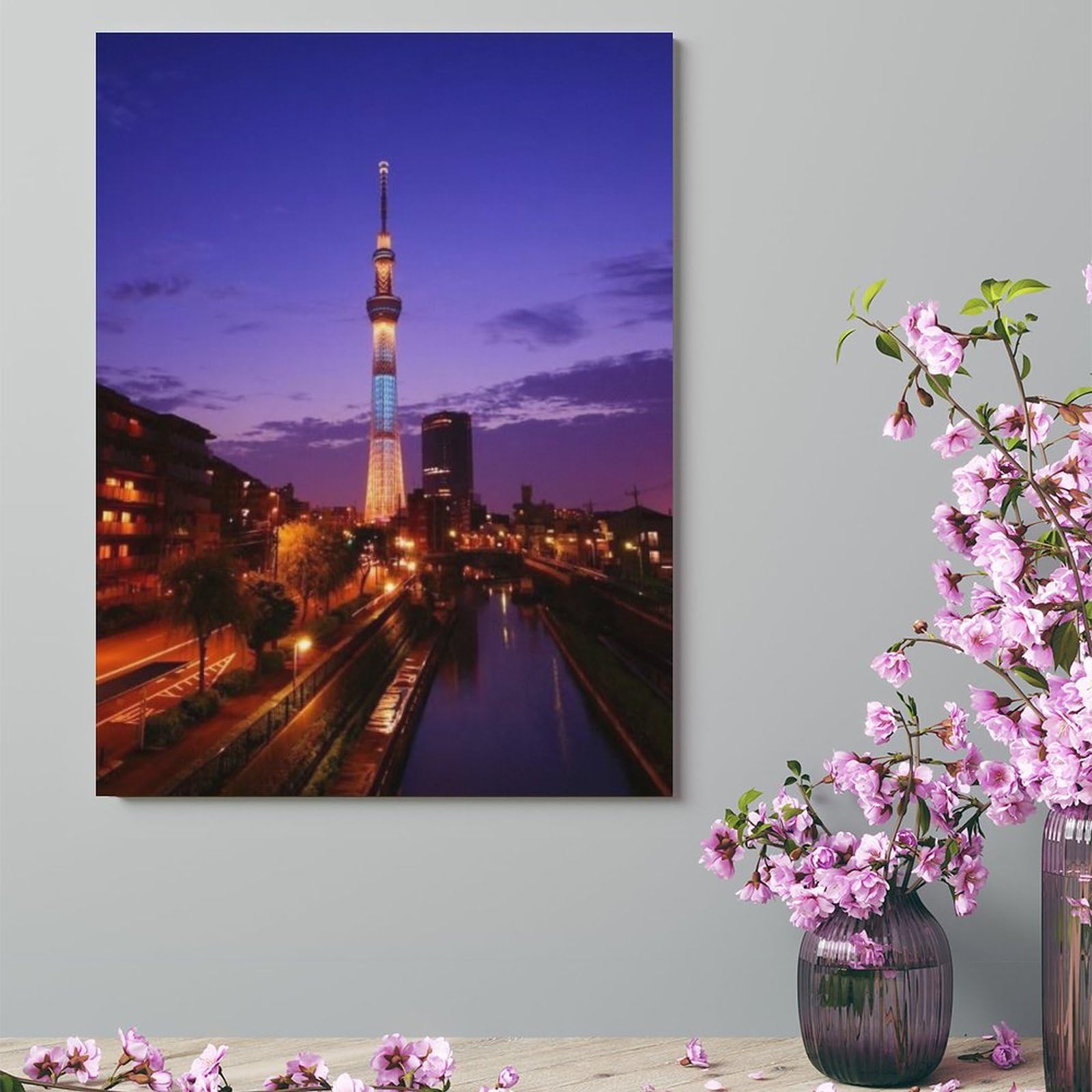 Amazon.co.jp: 絵画 夕暮れの東京スカイツリーインテリア 絵画