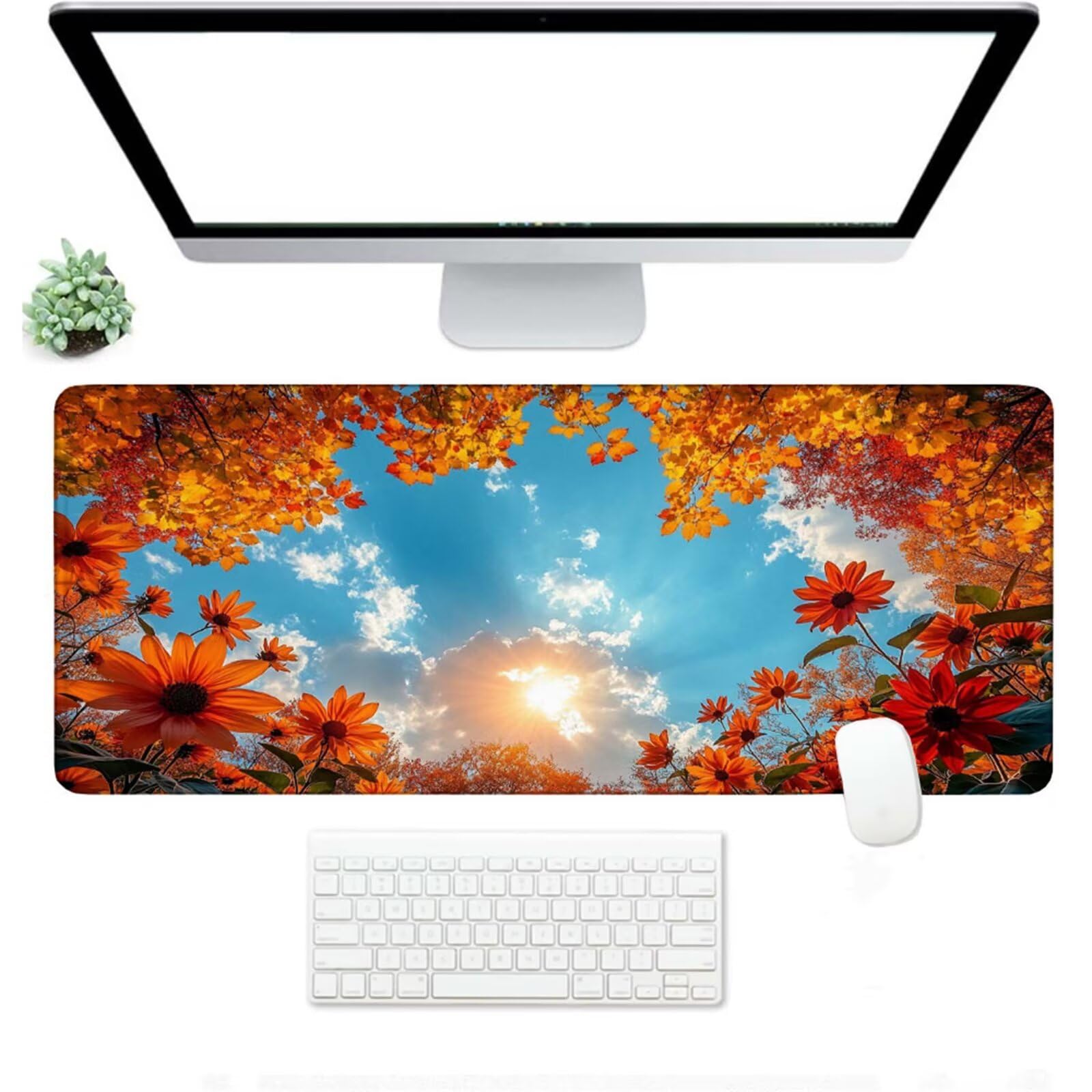 Podkładka pod mysz XXL 1500 x 800 x 3 MM, kolor pomarańczowy duża podkładka pod mysz z wodoodporną i antypoślizgową fabrycznie pod ręką zszyte krawędzie, poprawia precyzję i szybkość dla gracza W-8