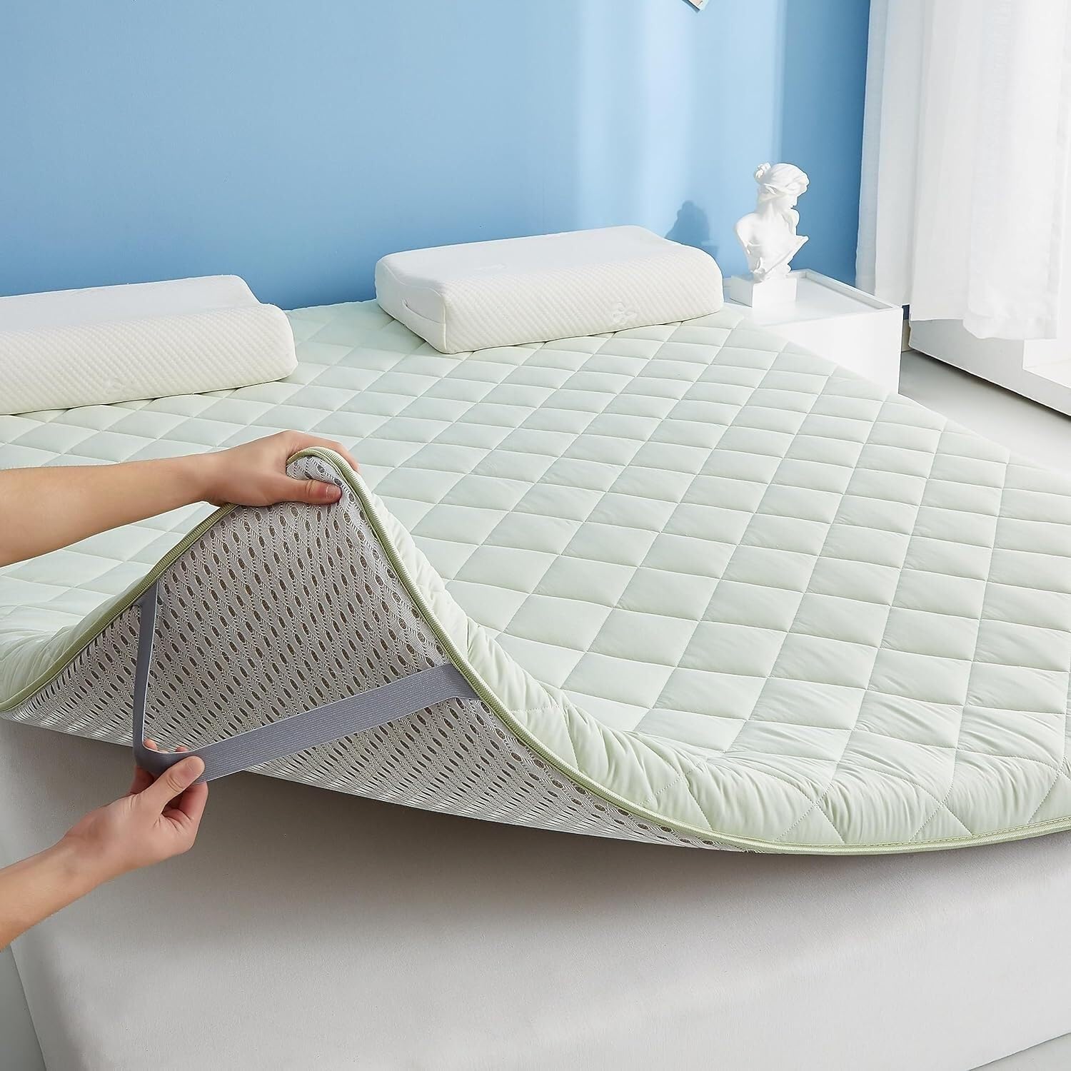 Materasso futon giapponese, morbido e pieghevole, portatile, per lettino, letto degli ospiti, divano da campeggio, singolo, matrimoniale, futon