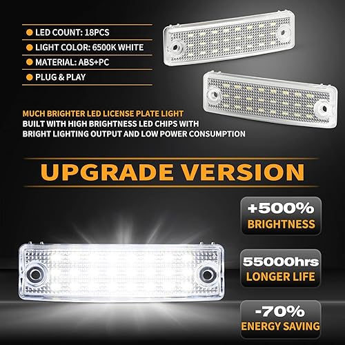 Miniatura 2 de Gempro Conjunto de luz LED para placa de matrícula, lámparas de parachoques trasero para 1996-2023 4Runner 2008-2022 Sequoia 6000K blanco, 2 unidades