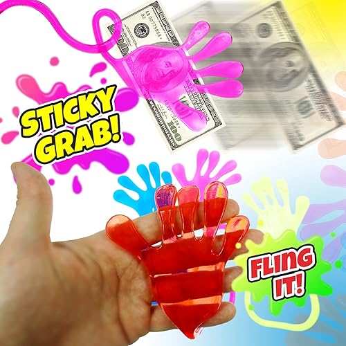 Miniatura 4 de JARU - Juguete gigante de manos adhesivas a presión (4 paquetes surtidos) por JARU. Juguete de manos adhesivas grandes y elásticas para niños.