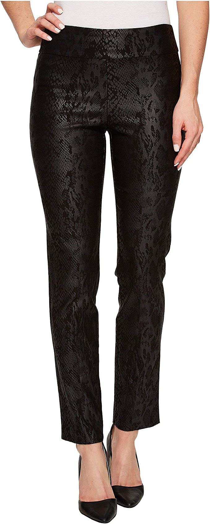 Krazy Larry Pull-On Ankle Pants Black Python 12 28