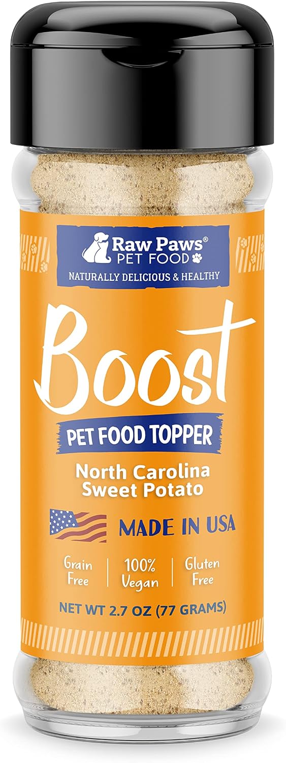 Raw Paws Boost Pet Food Topper Sweet Potato, 2.7-oz - Made in USA - Vegan Dog Food Toppers - Grain-Free Sweet Potato Dog Treats Dog Food…