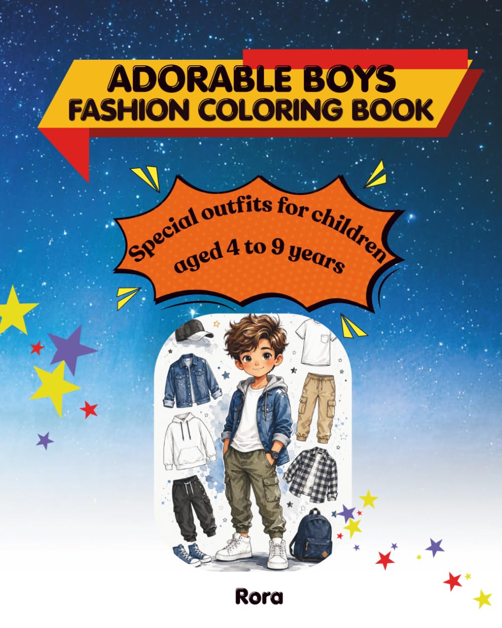 ADORABLE BOYS Fashion Coloring Book: Special outfits for children aged 4 to 9 years (The Little Atelier Collection)