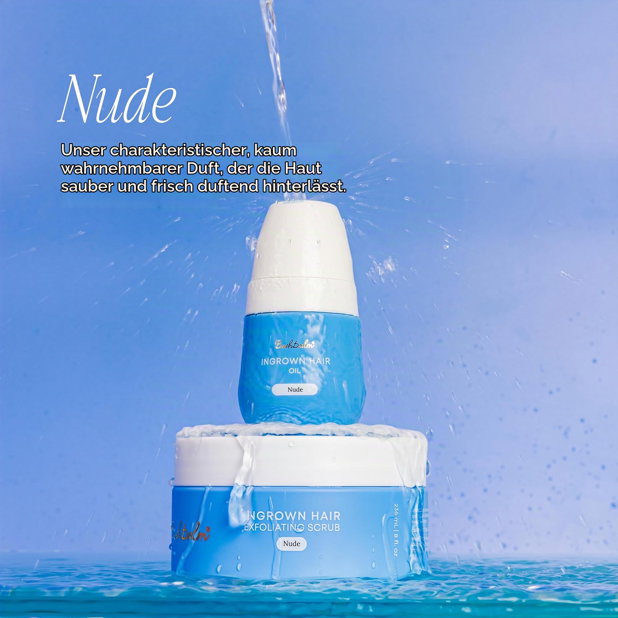 Bushbalm Nude eingewachsenes Haaröl – hilft bei Achselbeulen, beruhigt Rötungen nach der Rasur, 30 ml