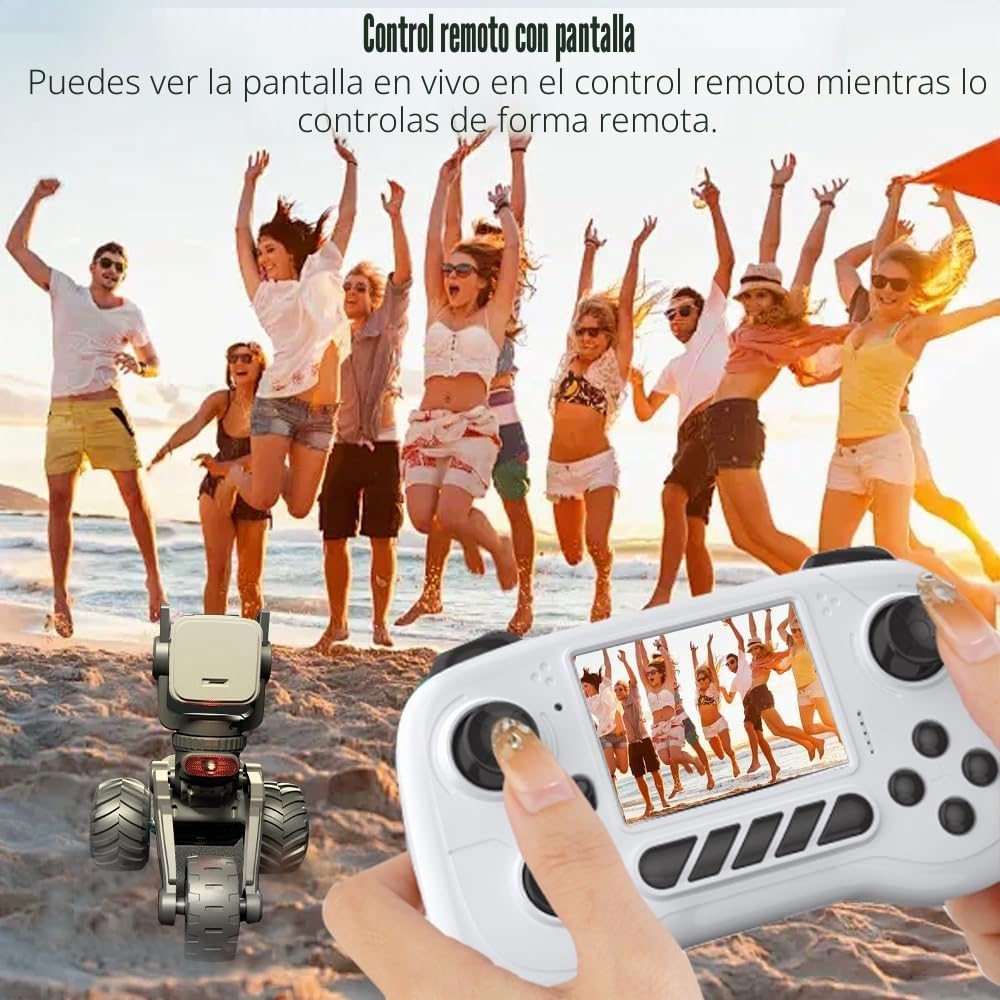 Coche Teledirigido RC Truck con Cámara de 1080P, Mando a Distancia con Pantalla, Función Talkback en Modo Voz, Puede Hacer Fotos y Vídeos,Carga USB,Coche de Juguete para Niños Adultos