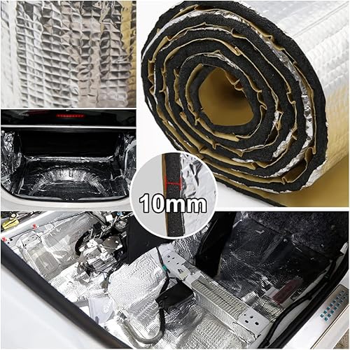 Vista 103 de uxcell 394mil 6.4 sqft almohadilla de estera impermeable para aislamiento del calor, aplicación en silenciador, tubo de escape de autos 40" x 24