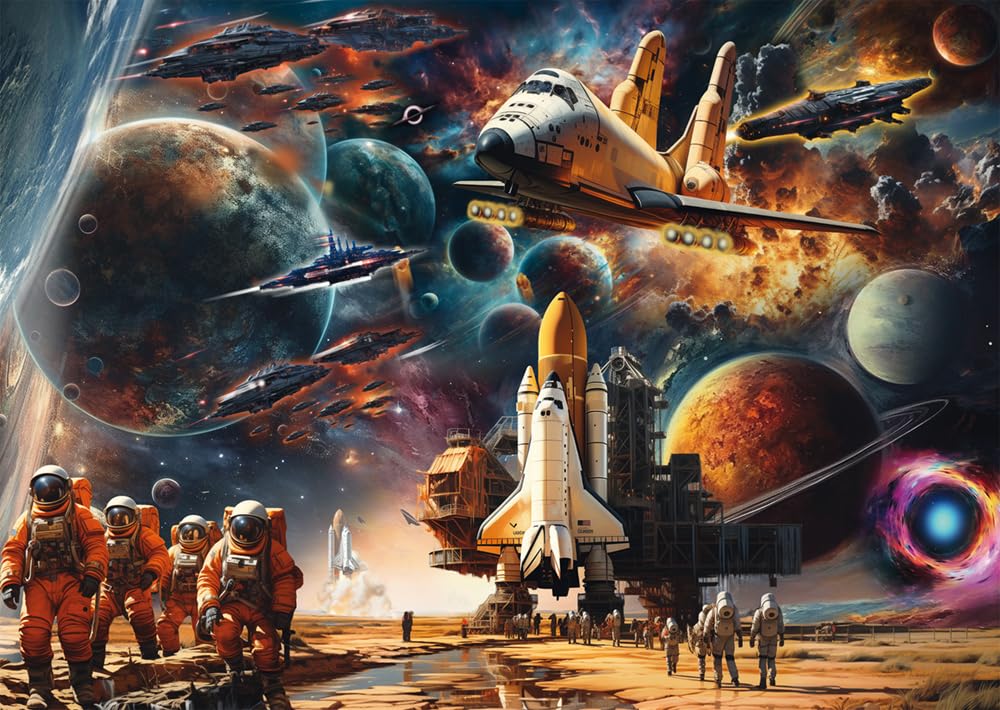 Schmidt Spiele 58539 Fascination Space Travel, Journey to Distant Galaxies, Michele Farella, 1000 Piece Puzzle, Multicolored