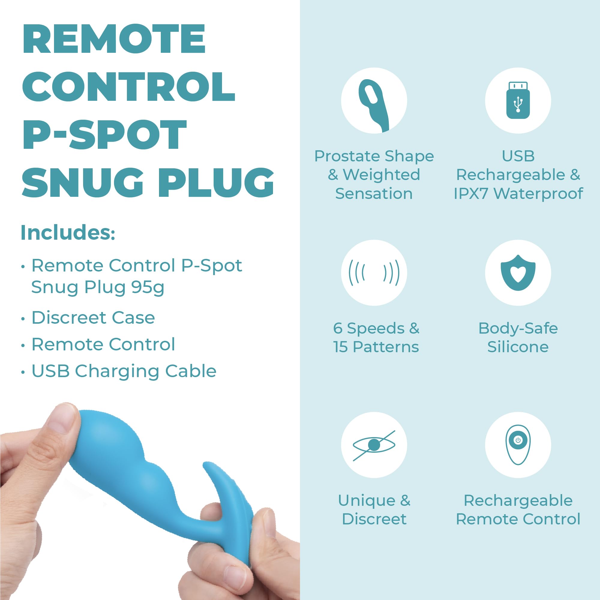 Plug Anal con Control Remoto B-Vibe Azul - Marca: B-Vibe - EAN: 4890808291276