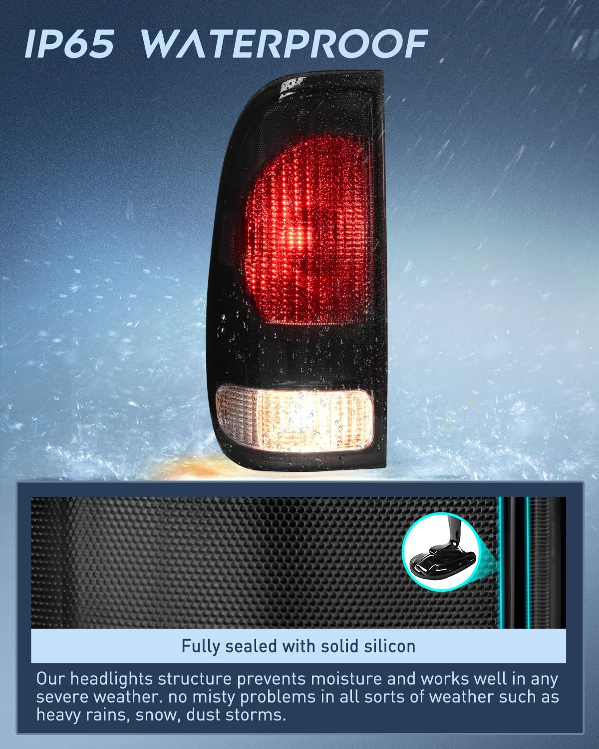 Nilight Taillight Assembly Compatible with 1997 1998 1999 2000 2001 2002 2003 2004 2005 2006 2007 F150 Styleside F250 F350 F450 F550 Super Duty Smoke Rear Lamp OE Style